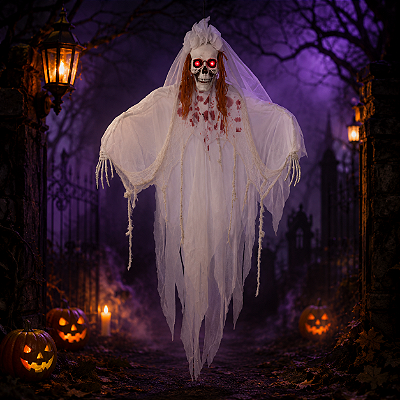 Caveira Denver Halloween com Luz - 150cm