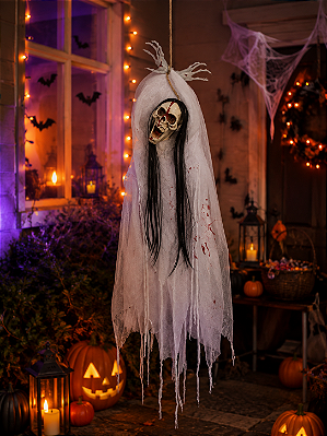 Enfeite Decorativo de Halloween - Caveira Lauren - 90cm