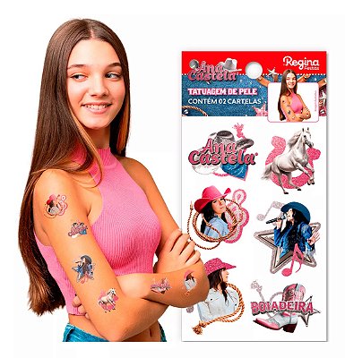 Tatuagem Temporária para Pele - Ana Castela - 12 unidades