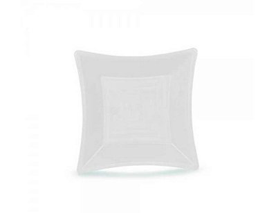 Prato Quadrado 21cm - Branco - Acrílico - 10 Unidades