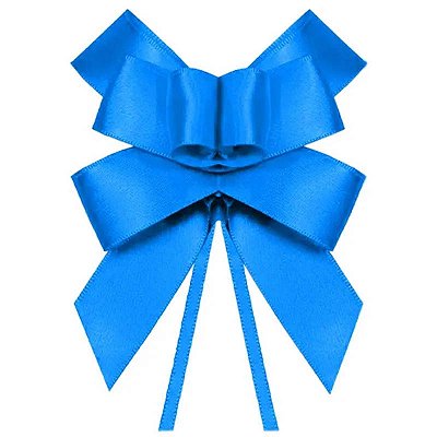 Laço Rápido Cetim Azul 22mm - 5 Unidades