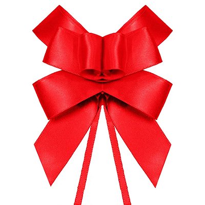 Laço Rápido Cetim Vermelho 22mm - 5 Unidades