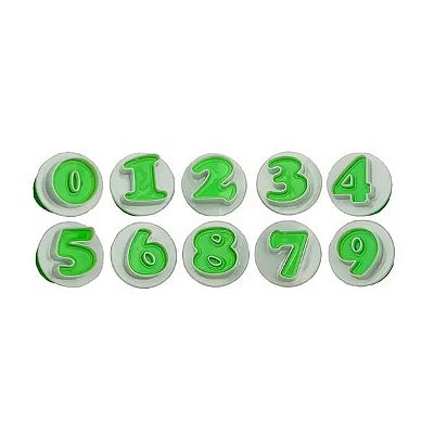Jogo Ejetores Plástico Números - 10 Peças