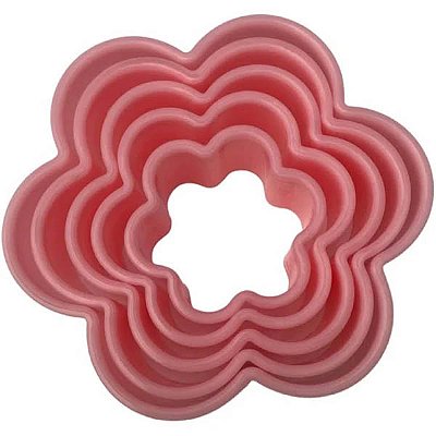 Jogo Cortador Plástico Flor - 5 Peças