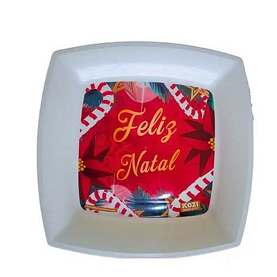 Bandeja de Plástico Quadrada 25cm Natalina