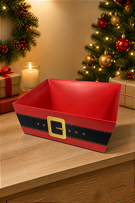 Cesta De Cartão Trapézio - Cinto Noel - Louvre Natal - 1 Unidade