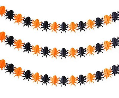 Guirlanda de Papel Aranha Halloween - 2 Metros - 1 Unidade