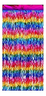 Cortina Decorativa Metalizada Espiral Colorida - 2x1 Metros