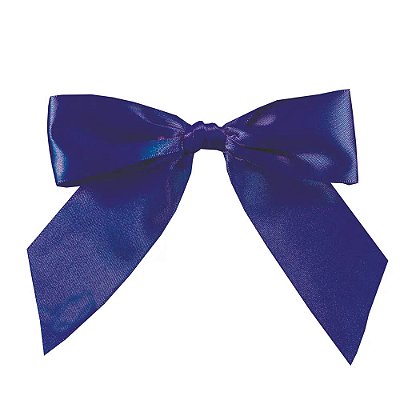 Laço Perfeito Com Lacre Prático Liso Azul Intenso 2cm - 3 Unidades