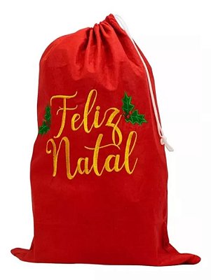 Saco de Presente em Tecido Natalino – Enfeite e Decoração 40x60cm