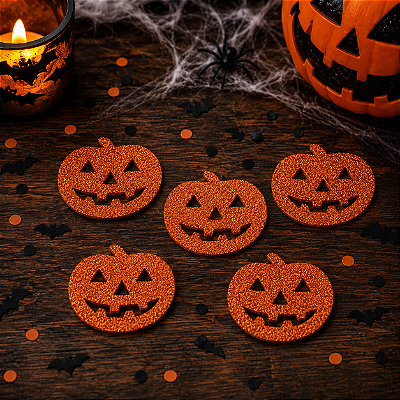 Aplique Abóbora Halloween em EVA 4cm - 5 Unidades