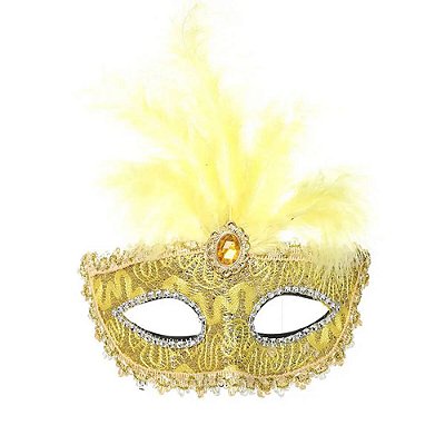 Máscara Diva com  Penas - 1 Unidade