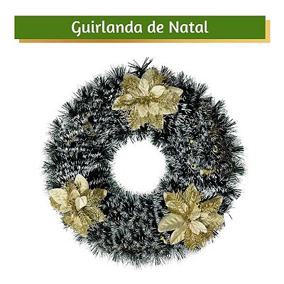 Guirlanda Natalina Decorativa Flocada 40cm