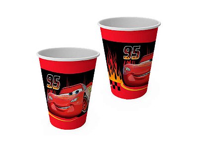 Copo De Papel Descartável Carros Disney 200 ml - 8 Unidades