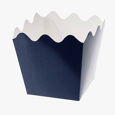 Cachepot de Papel Liso Azul - 8 unidades