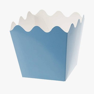 Cachepot de Papel Liso Azul Claro - 8 unidades