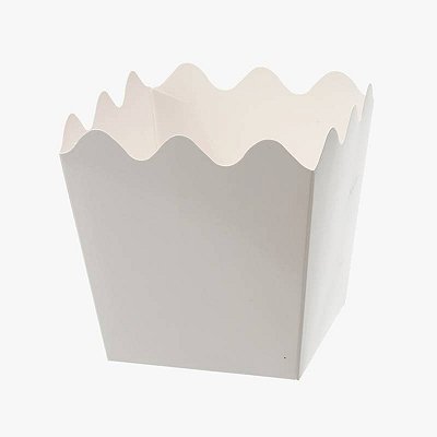 Cachepot de Papel Liso Branco - 8 unidades