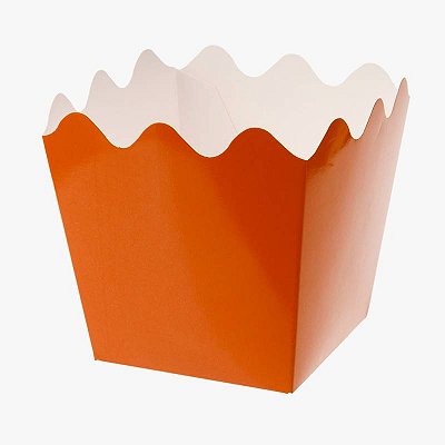 Cachepot de Papel Liso Laranja - 8 unidades