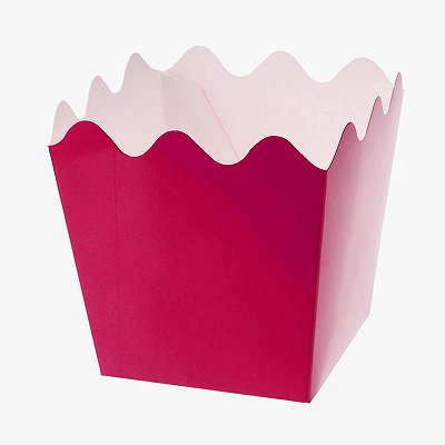 Cachepot de Papel Liso Pink - 8 unidades