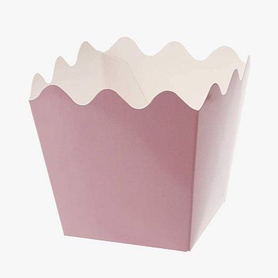 Cachepot de Papel Liso Rosa - 8 unidades