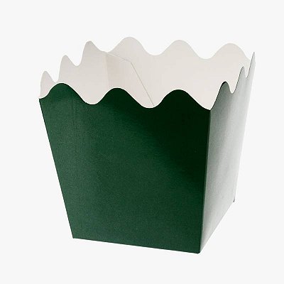 Cachepot de Papel Liso Verde - 8 unidades