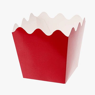 Cachepot de Papel Liso Vermelho - 8 unidades