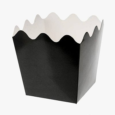 Cachepot de Papel Liso Preto- 8 unidades