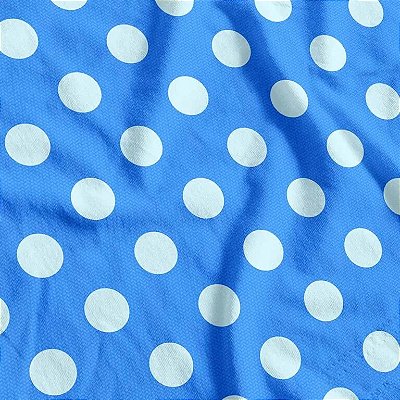 TNT Estampado Azul com Bolinhas - 1,40m x 1m