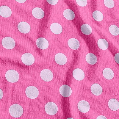 TNT Estampado Rosa com Bolinhas - 1,40m x 1m