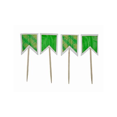 Palito Decorativo Bandeirinha Verde - 24 unidades