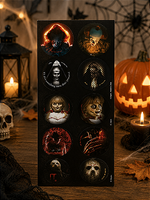 Adesivo Redondo Halloween – Regina Festas | Pacote com 30 unidades (4 cm x 4 cm)