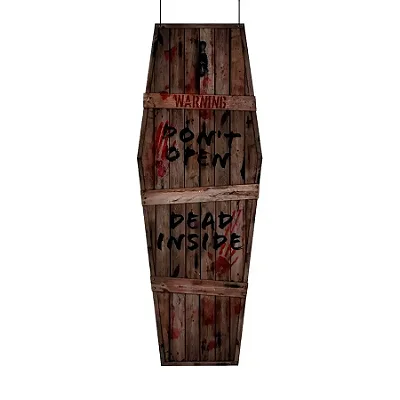 Enfeite Caixão Halloween para Pendurar 140x40cm – Decoração Assustadora