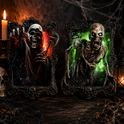 Cartaz Decorativo Caveira Halloween – Kit 2 Unidades