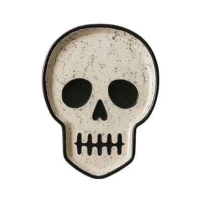 Prato Papel em Formato de Caveira - 10 Unidades