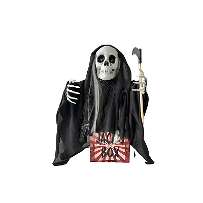 Enfeite Halloween Jack in the Box – Surpresa Sinistra com Luz, Som e Movimento!