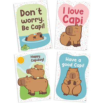 Quadros Decorativos Capivara – Festcolor (4 unidades)