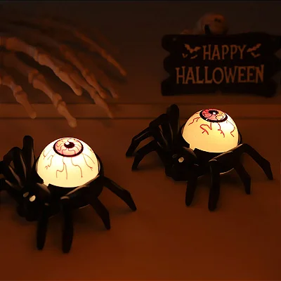 Vela Halloween com Olho Explosivo e Luz – Aranha nas Costas - 1 Unidade