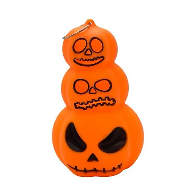 Enfeite Decorativo de Halloween – Trio de Abóboras com Vela e Luz – 12cm