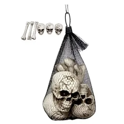 Enfeites Halloween Crânios e Ossos – Kit com 6 Unidades