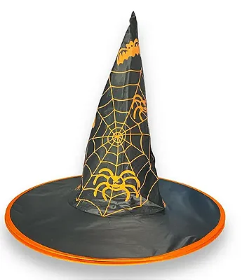 Chapéu de Bruxa Tradicional com Teia de Aranha – Halloween e Fantasias