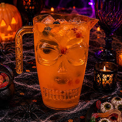 Jarra Caveira Plástica Halloween 20cm – Decoração ou Servir Bebidas