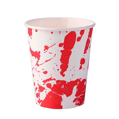 Copo de Papel 270ml Halloween Mãos de Sangue – 10 Unidades