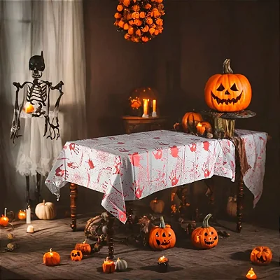 Toalha de Mesa Halloween Help – 1,83m x 1,37m