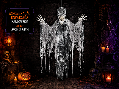 Assombração Enfaixada Halloween – 120x85cm