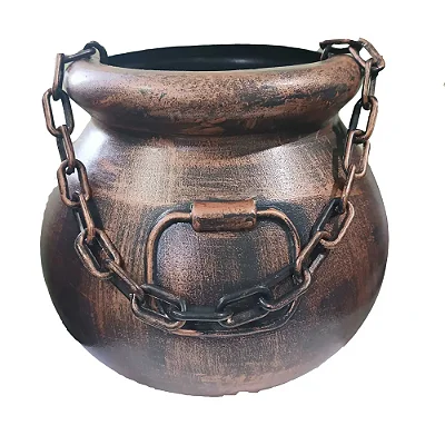 Caldeirão de Halloween Alfa G Pintado Bronze – 30x23cm