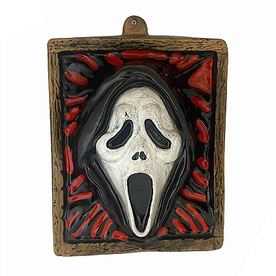 Placa Decorativa Pânico Halloween na Moldura – 48x38cm
