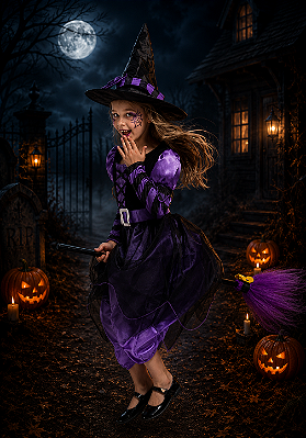 Vassoura de Bruxa Halloween 75cm - Preto ou Roxo - 1 Unidade
