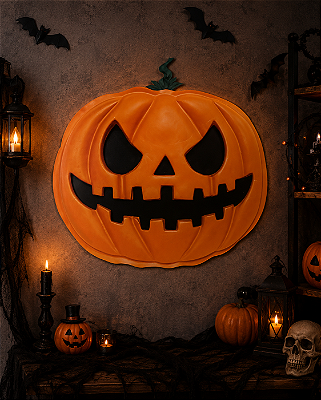 Painel Decorativo Halloween Abóbora Gigante em EVA 3D – 52x62cm