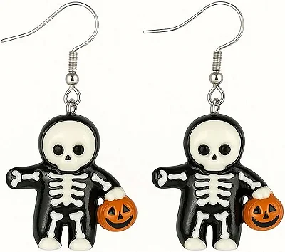 Brinco Halloween Esqueleto – Par com 2,5cm