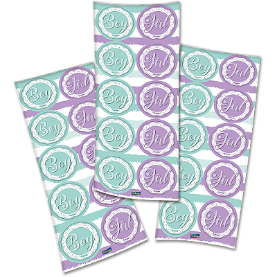 Adesivo Chá Revelação Especial Verde Roxo